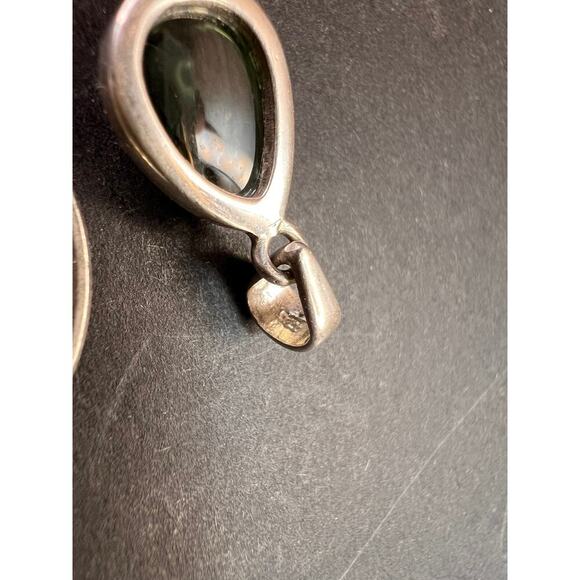 NEW vintage teal green tourmaline sterling silver teardrop pendant 1.90 grams - Picture 8 of 13